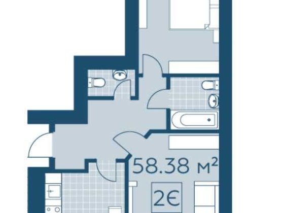 Класна двушка з балконом  в Бучі Буча