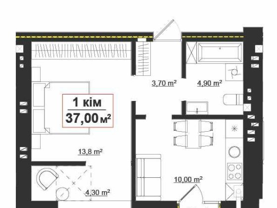 Однокімнатна 37 м Опришівська слобода ТОП без посередників!!! Ивано-Франковск