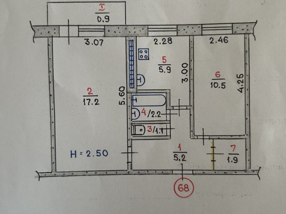Продаж 2-кімнатної квартири на вул. Космонавтів Кривий Ріг