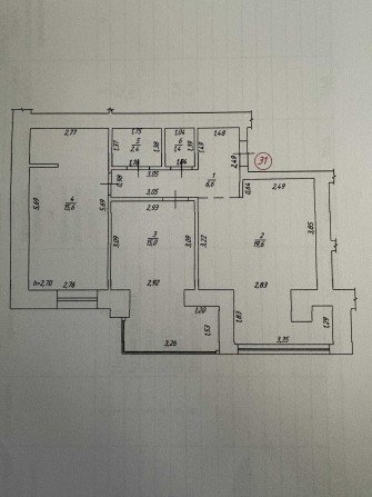 3-кімнатна квартира в Новобудові, ЦЕНТР, 7 поверх, 60.6м2 + комора - фото 1