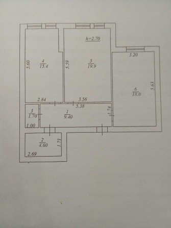 2 кімн.кв. під чистову обробку з газовим опаленням. 1 поверх Є кладова - фото 1