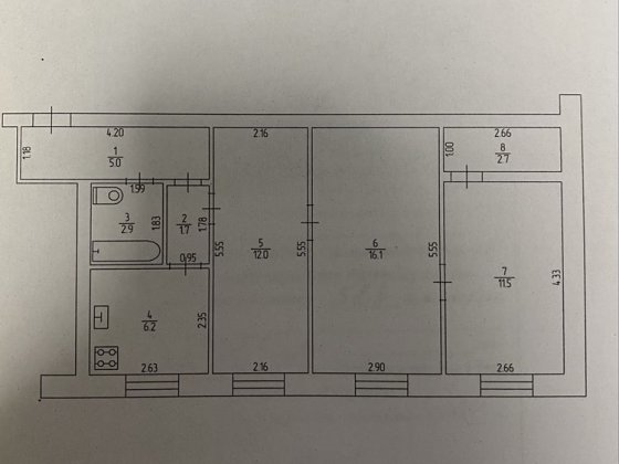 Зх кімнатна квартира 1 поверх Никополь