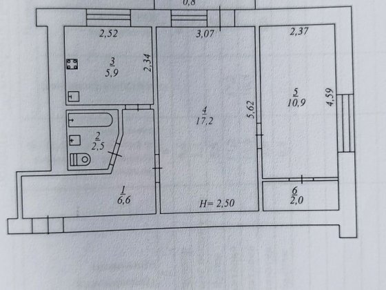 Продаж двокімнатної квартири в район оптового ринка Кривий Ріг