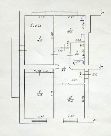 3-х комнатная квартира в центре - фото 1