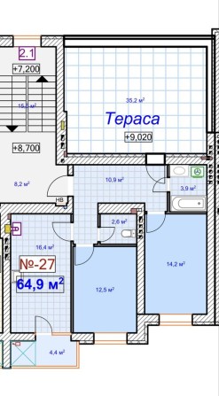Центральний парк! 2-к з терасою! Газове опалення! Підземний паркінг! - фото 1