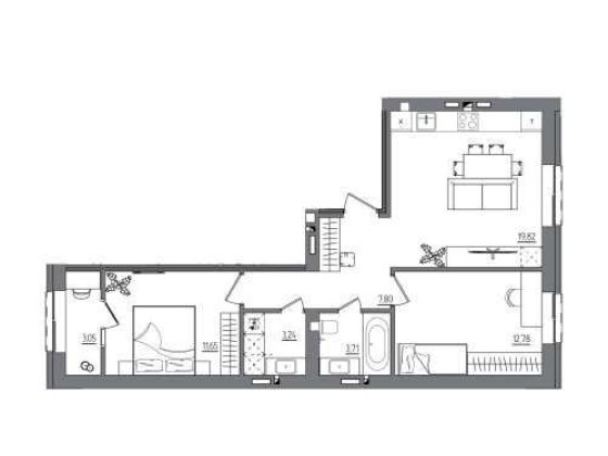 Двокімнатна квартира з вікновидом на дві сторони Ровно