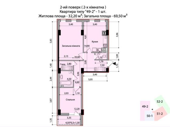 Продаж 2 кімнатної квартири в новобудові Черновцы