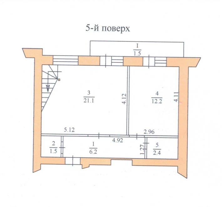 3-кім. квартира, 125 м2, центр, дворівнева, без ремонту, з матеріалами - фото 1
