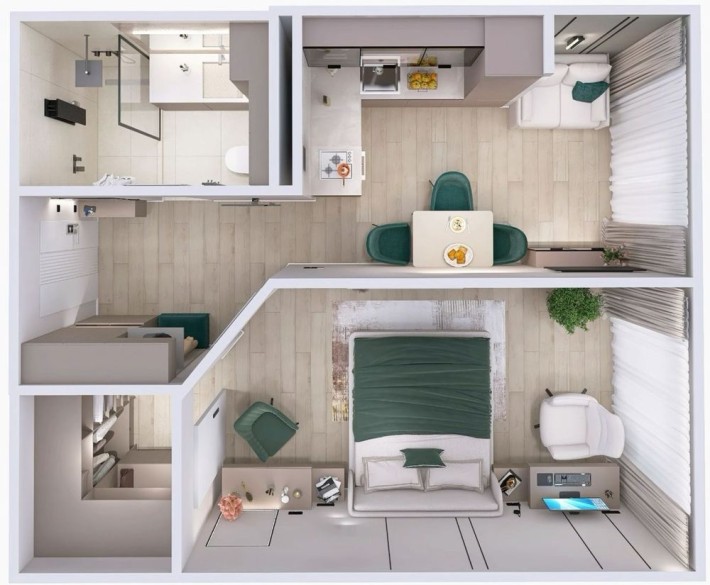 Велика однокімнатна квартира 40кв.м, Деснянський район - фото 1