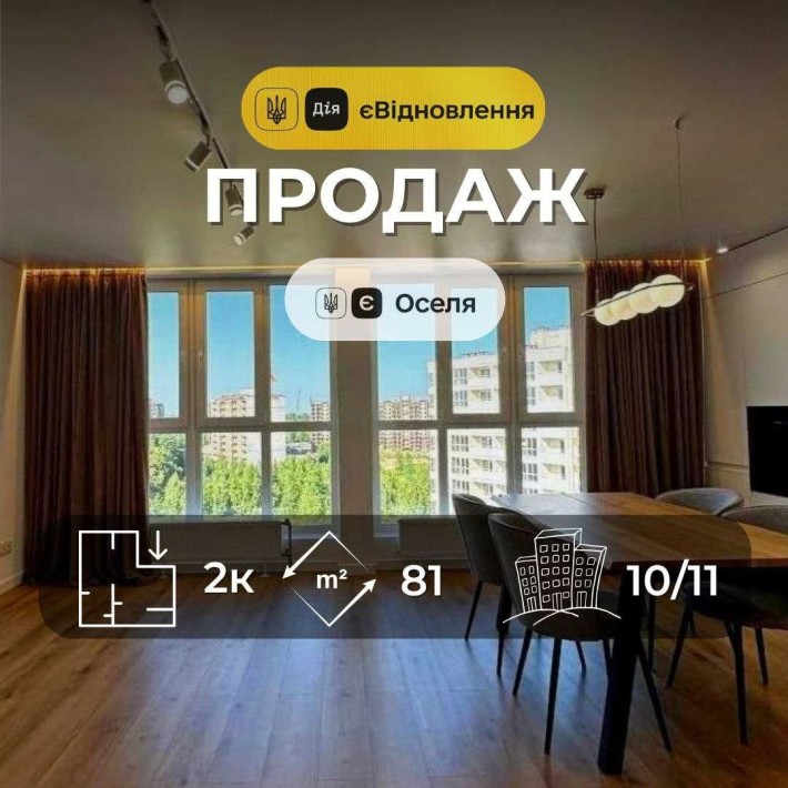 НОВА! 2 кімнатна квартира з сучасним ремонтом. єВідновлення/єОселя. SP - фото 1