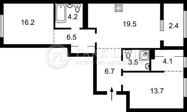 3к.кв. в ЖК Республіка, Родини Кістяківських 10, Теремки, Голосієво - фото 1