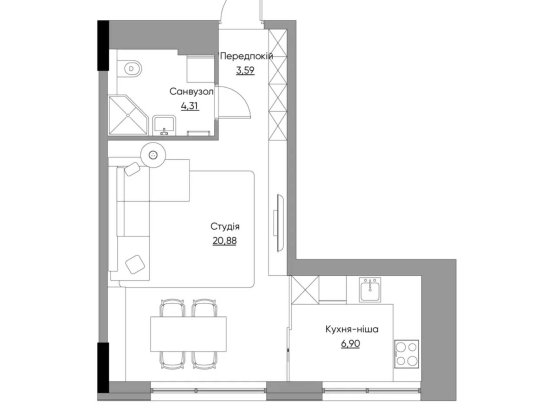 Однокімнатна Лакі Ленд з документами Киев