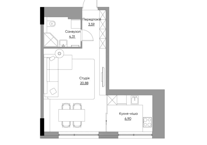 Однокімнатна Лакі Ленд з документами - фото 1