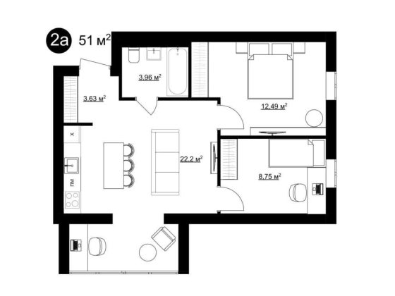 Комфортна площа для життя. Апартаменти 51 м2. Комплекс "Гармонія" Черкассы