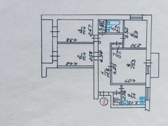 Продам 3-х кімнатну квартиру в центрі району Вишенька Винница