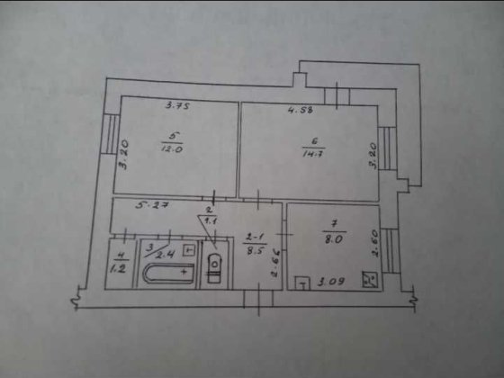 Продам, або обміняю 2 кімнатну квартиру 1890000 Черкассы