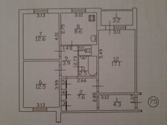 3-кімнатна квартира в Чернігові Чернигов