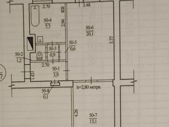 2-комнатная квартира. Кирпичный дом. Метро Металлургов.  2 этаж Днепр