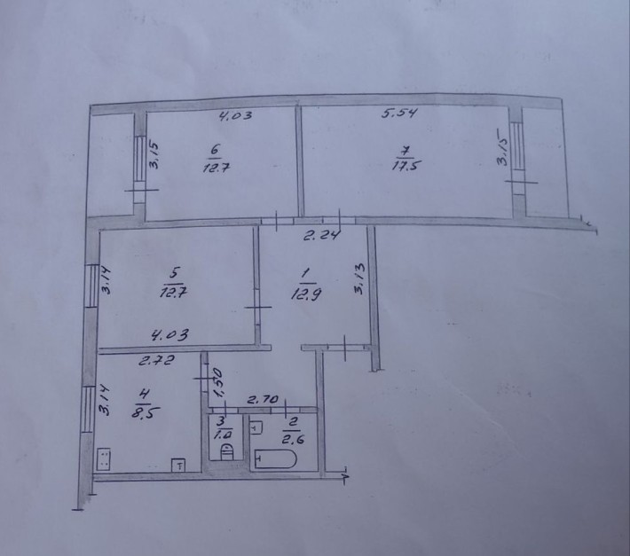 Продаж 3 кімнатної , Проспект Миру , ідеально під ремонт 71 кв.м - фото 1