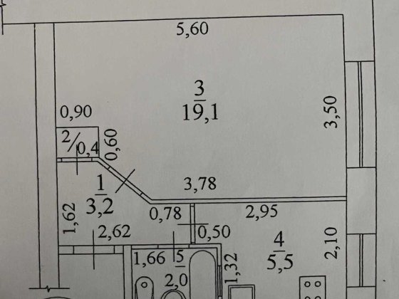 Однокімнатна квартира, Новомиколаївка Кропивницький
