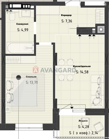 Продаж 1-кімнатної квартири з лоджією в ЖК «Кленовий двір» - фото 1