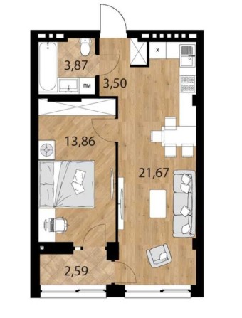 Нова на ринку продажу новобуд 1 кім квартири вул Лодія - фото 1