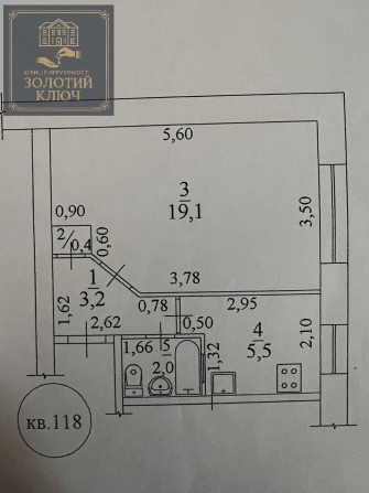 "Продаж 1к. квартири, 5/5 пов., 30.20 м², Новомиколаївка - фото 1