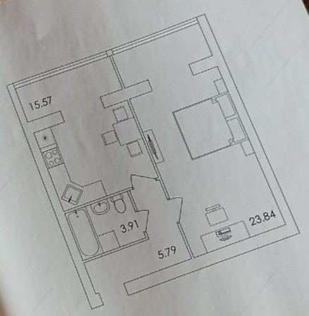 Продаж 1 кімнатної квартири, 2 поверх - фото 1