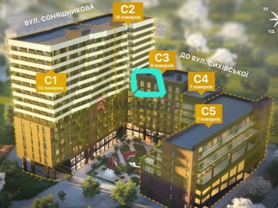 Продаж 1 кім. квартира ЖК Auroom Solar Львов