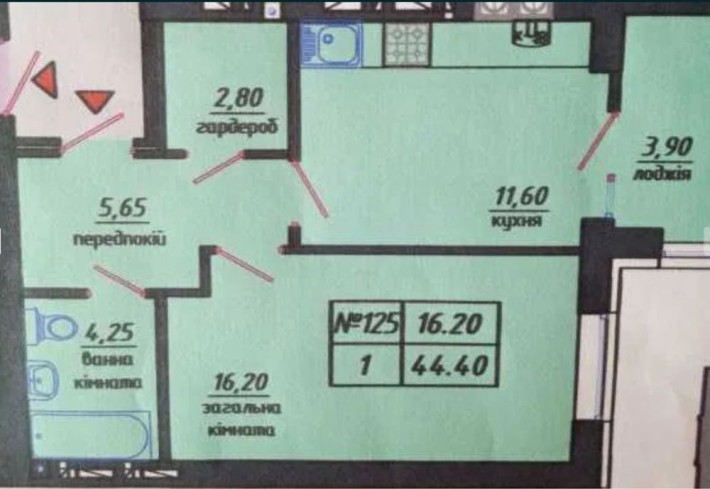 1 кімнатна квартира ЖК ГЛОРІЯ - фото 1