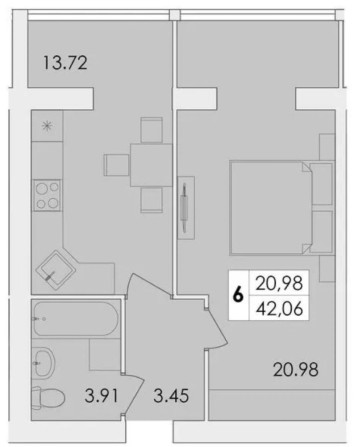 1 кімнатна квартира в новобудові - фото 1