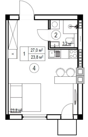 Пропонується квартира 27м2 у КБ "Моя Баварія" Новий Будинок без % - фото 1