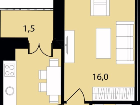 Однокімнатна квартира в  ЖК Мюллер Хаус Петропавловская Борщаговка