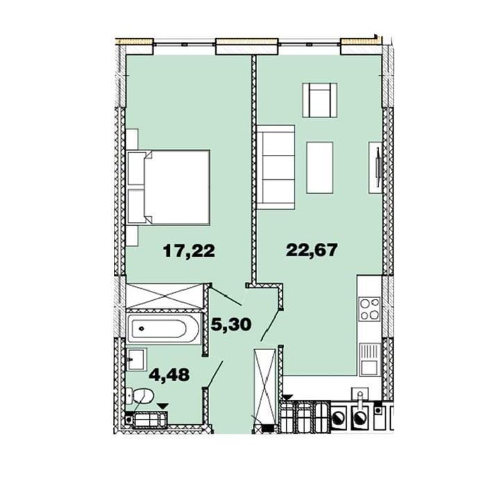 Велика 1-кімн. квартира в останній черзі нового ЖК - фото 1