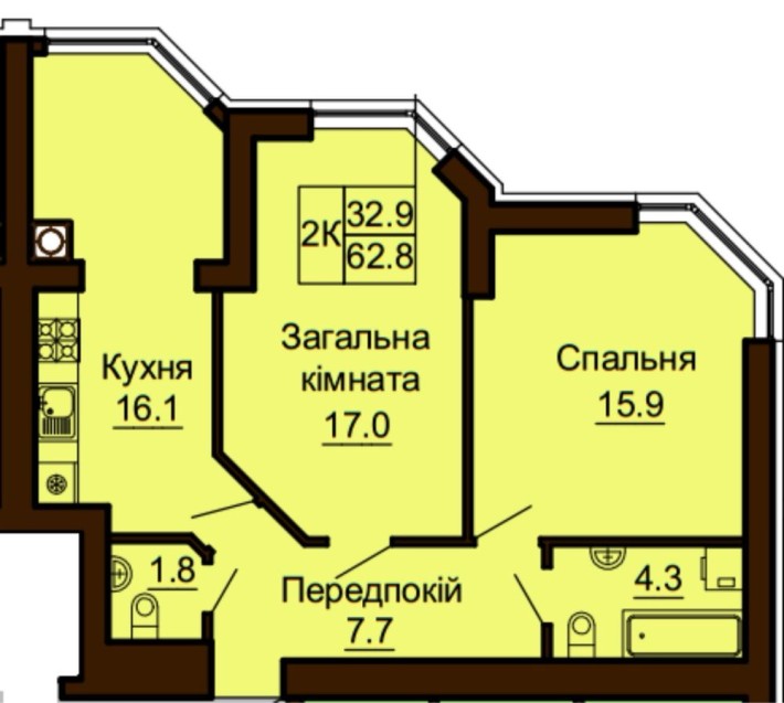 2 к квартира ЖК Софія Сіті від забудовника Мартинова А.М. - фото 1