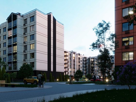 1к однокімнатна Європейські Липки кредит розстрочка 41,12 м² Софіївська Борщагівка