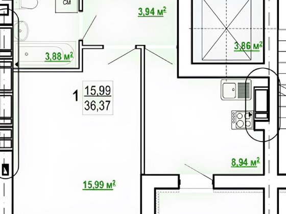 Продам 1 ком квартиру ЖК Гидропарк САМАЯ ДЕШЕВАЯ!! РЕАЛЬНАЯ!! 37м2 VW Харьков