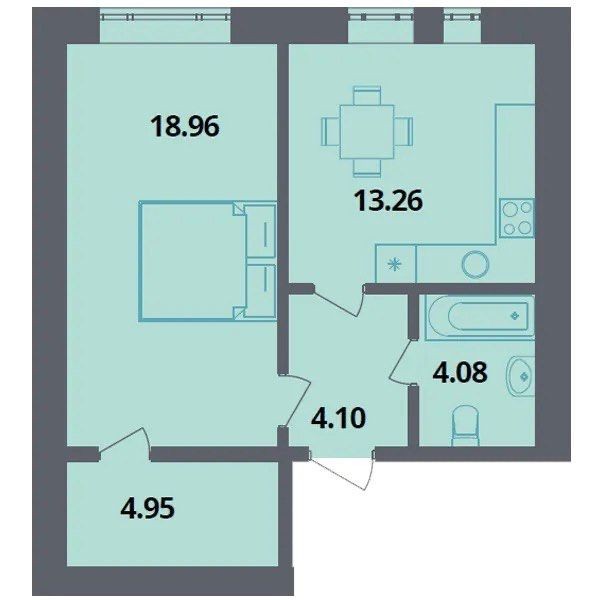 1-кімнатна квартира 45,35 м² | Софіївська Борщагівка | Власник | - фото 1