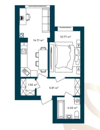 Однокімнатна квартира під єОселю ! Мінімальне оформлення! - фото 1