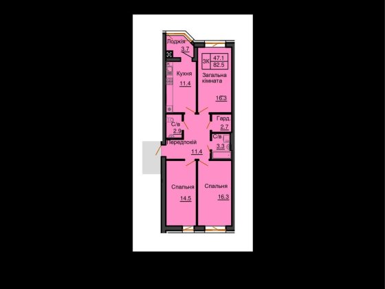 Ціна з котловану 3 к трикімнатна квартира ЖК Софія Резиденс Софиевская Борщаговка