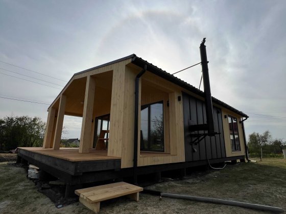 Каркасний будинок 52 м2 з терасою. Фундамент та меблі під ключ Ужгород