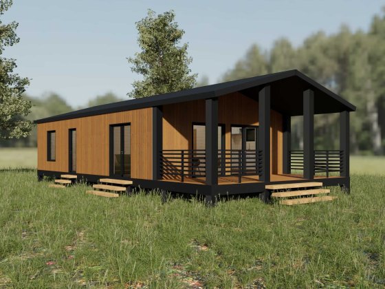 Модульний будинок 72м2 під ключ. Каркасний дім з терасою Черкассы