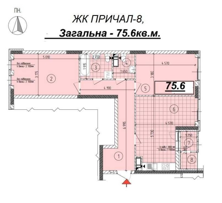 2к.75.6кв.м ЖК Причал,Гліба Бабича (Канальна) вул.8Б єОселя. Постанови - фото 1