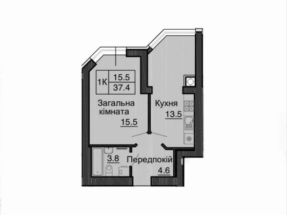 Будинок зданий! Продаж однокімнатної 38 м2 в ЖК Софія Нова Київ