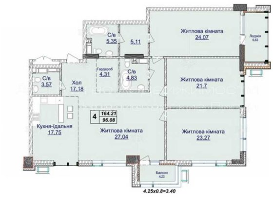 Продаж 4-к квартири А. Верхогляда  (7 очер.) , 1 (Драгомирова) 164 м2 Киев