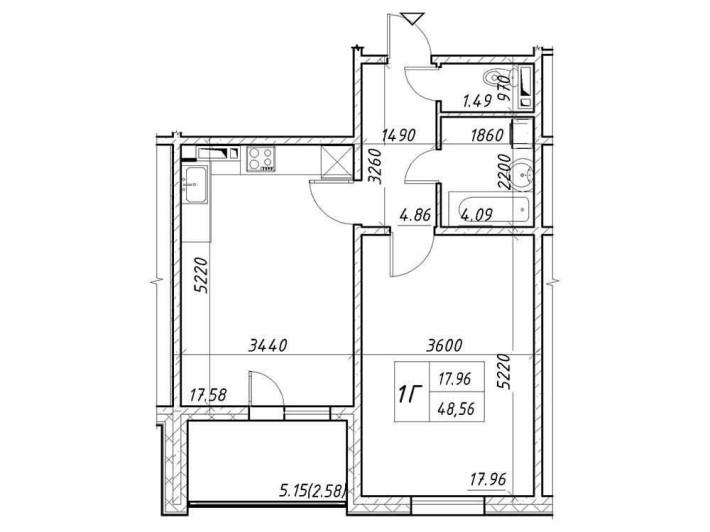 1к квартира  ЖК Navigator-2 ул Коноплянська,22а Будинок 1 - фото 1