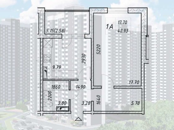 1к 43м квартира ЖК Деснянський, вул Електротехнічна, 43 єОселя Київ