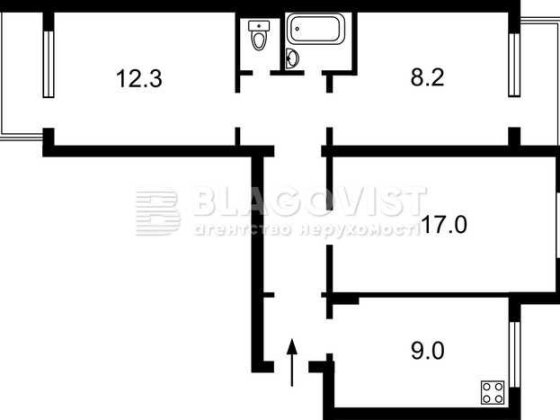 Продаж 3-х кім квартири 69кв.м 9-й поверх метро Харківська Вирлиця Київ