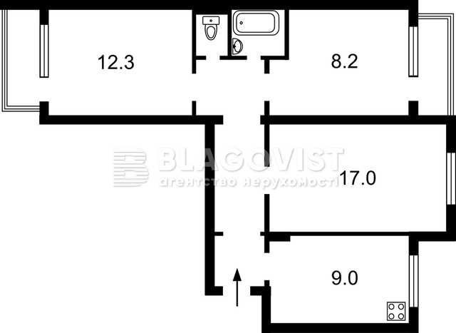 Продаж 3-х кім квартири 69кв.м 9-й поверх метро Харківська Вирлиця - фото 1