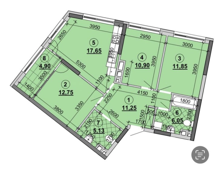 3-кім тип планування 3С3 ЖК Great Грейт Причальна Дніпровська - фото 1
